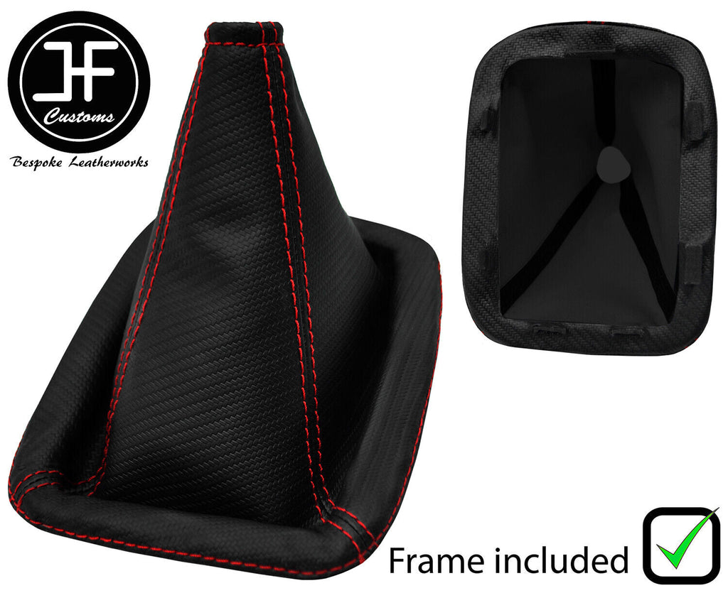 RED STITCH CARBON VINYL MANUAL GEAR + PLASTIC FRAME FOR SCANIA P-SERIES 04-19