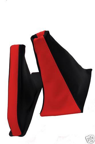 FITS ROVER 200 GEAR AND HANDBRAKE SET RED BLACK LEATHER CUSTOM NEW MADE IN UK