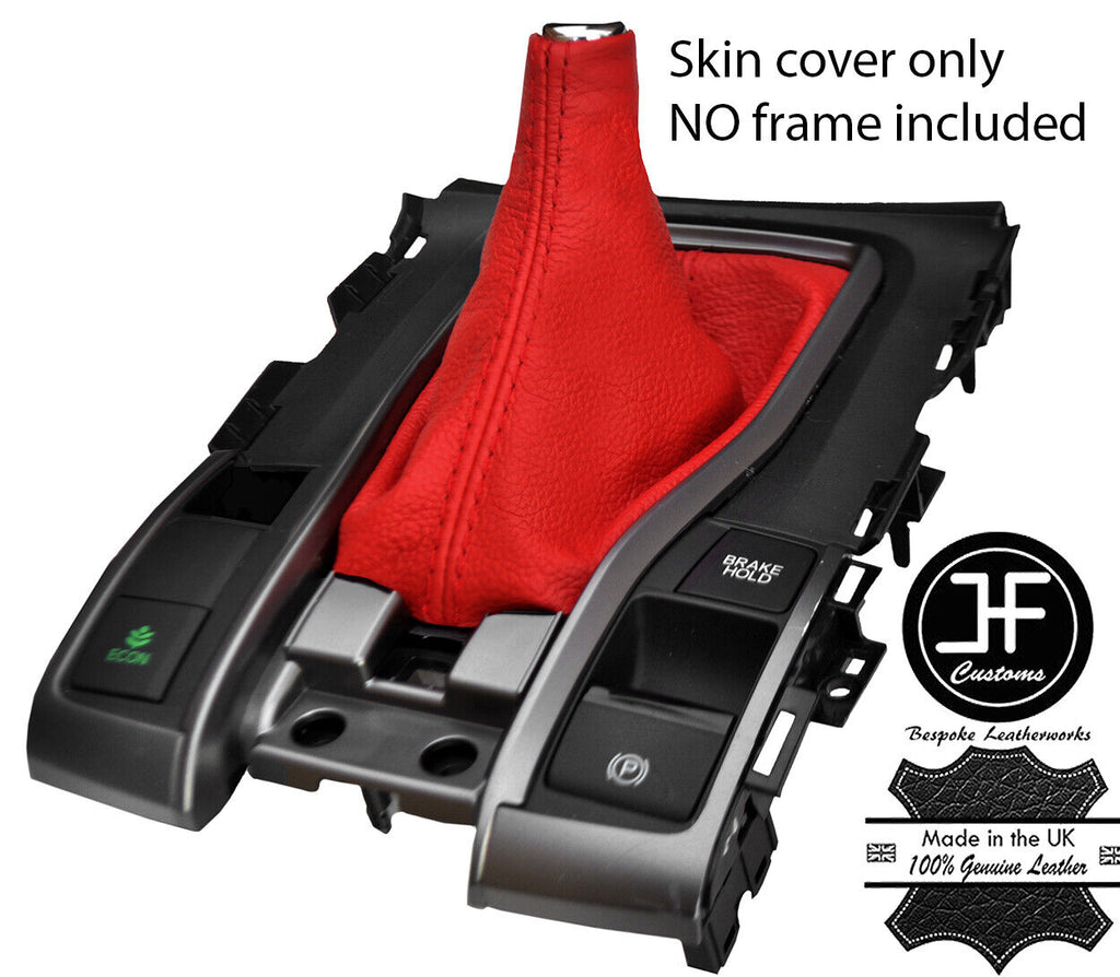 RED TOP GRAIN LEATHER MANUAL GEAR GAITER FITS HONDA CIVIC MK10 2017-2019