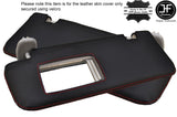 RED STITCHING 2X SUN VISORS LEATHER COVERS FITS TOYOTA PRIUS 2010-2015
