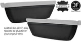 BLACK STITCH 2X DOOR POCKET TRIM REAL LEATHER COVERS FITS PORSCHE 914 1969-1976