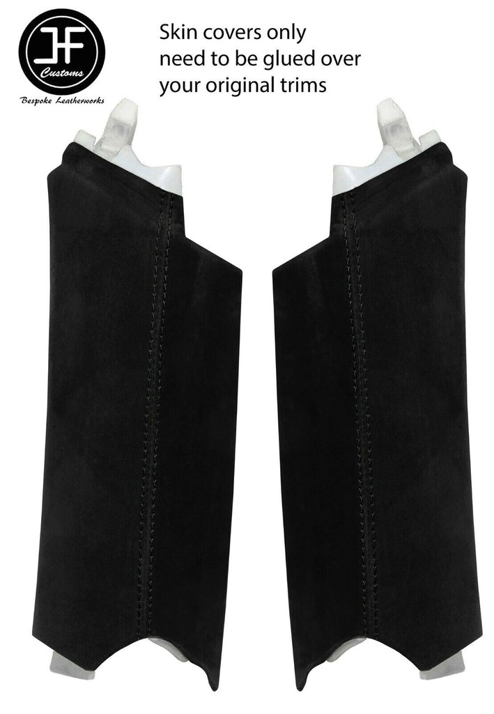 BLACK STITCH 2X REAR UPPER C PILLAR  LUXE SUEDE COVERS FITS AUDI Q5 2008-2015