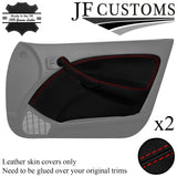 RED STITCH LEATHER 2X FRONT DOOR CARD + HANDLE COVER FOR ROVER 45 99-05 JF1