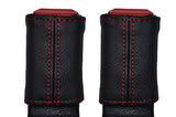 red stitch FITS MERCEDES ML W163 98-05  2X SEAT BELT STALK LEATHER COVERS
