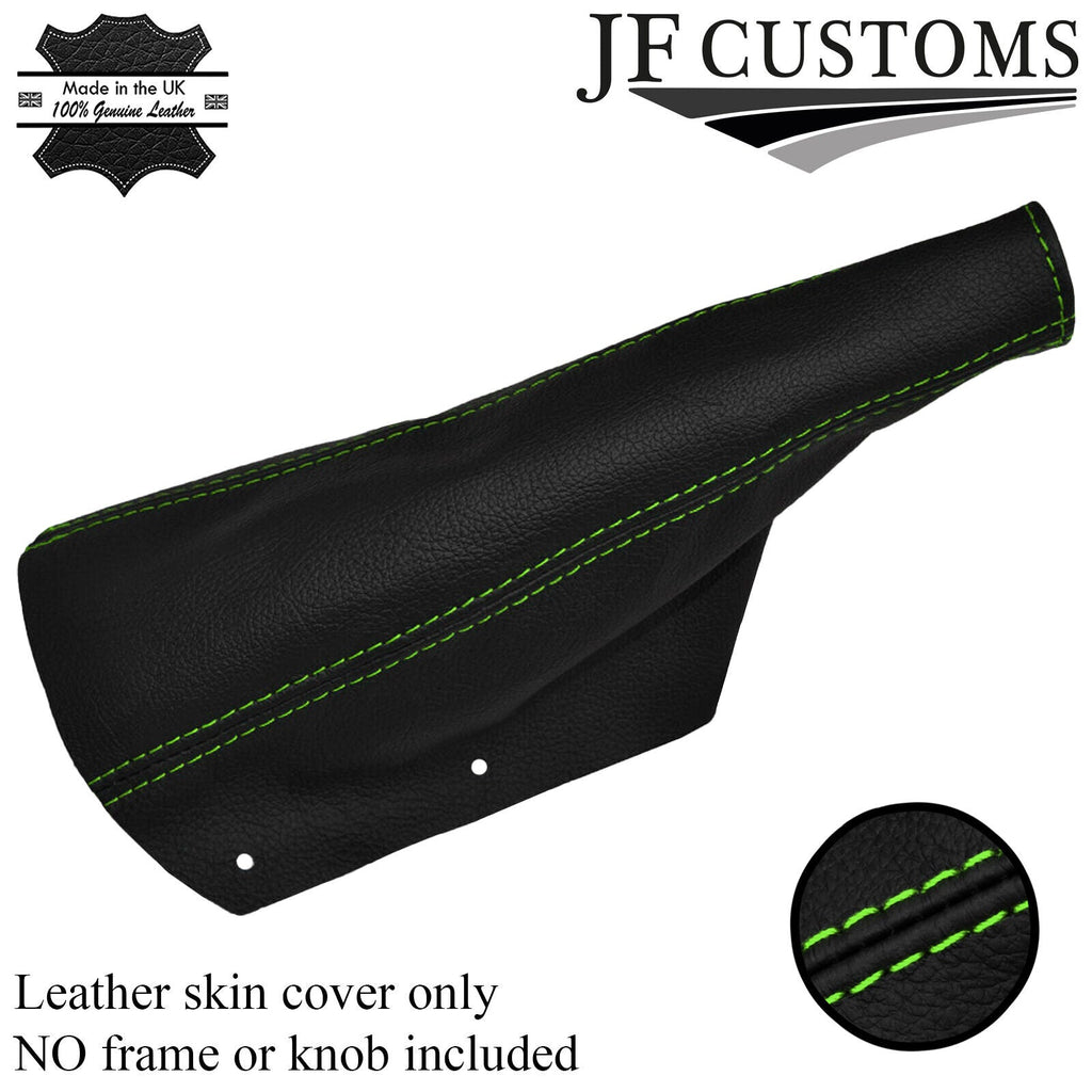 GREEN STITCH FITS CLASSIC MINI REAL LEATHER HANDBRAKE GAITER  COVER BOOT