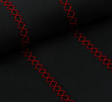 D RED LUX-STITCH LEATHER 2X LONG SEAT BELT COVERS FOR LAND ROVER DEFENDER 07-19