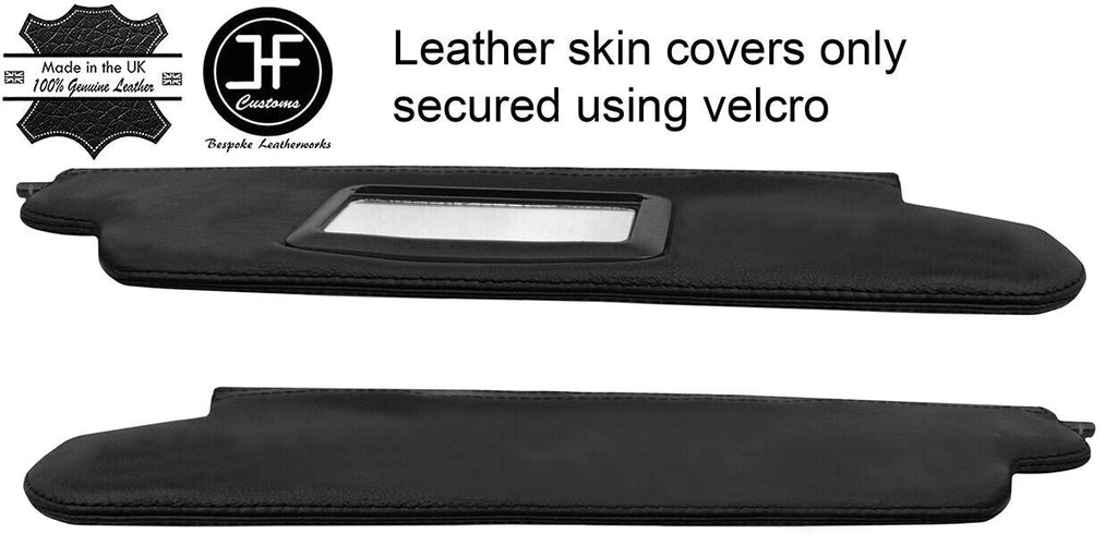 BLACK REAL LEATHER 2X SUN VISOR LEATHER COVERS FITS DATSUN 280Z 1975-1978