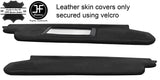 BLACK REAL LEATHER 2X SUN VISOR LEATHER COVERS FITS DATSUN 280Z 1975-1978