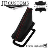 RED STITCH LEATHER AUTO GEAR + PLASTIC FRAME FITS VAUXHALL ASTRA G MK4 98-04