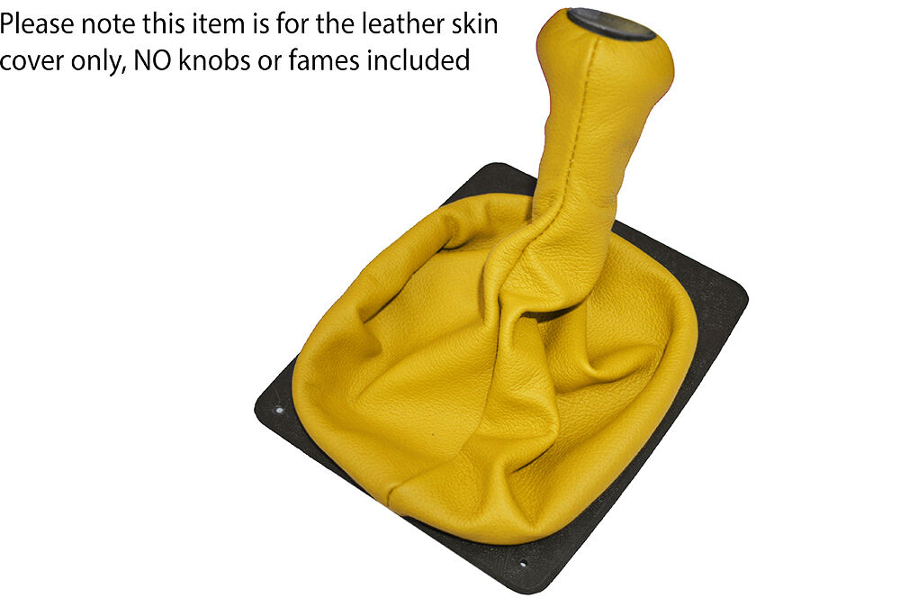 YELLOW LEATHER SKIN MANUAL GEAR GAITER SHIFT BOOT FITS PORSCHE 924 944 968