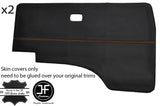 ORANGE STITCH 2X DOOR CARD VINYL COVERS FITS VW T25 T3 WESTFALIA CAMPER STYLE 2