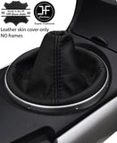 BLACK & BLACK TOP GRAIN REAL LEATHER GEAR GAITER COVER FITS MAZDA RX8 03-12