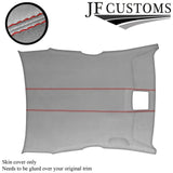 RED STITCH L GREY LUXE- SUEDE ROOF HEADLINER COVER FOR MAZDA RX8 2002-2012