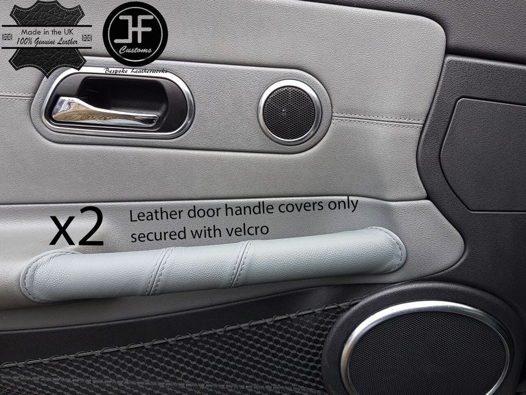 GREY GENUINE LEATHER FITS CHRYSLER CROSSFIRE 2003-2007 2X DOOR HANDLE COVERS