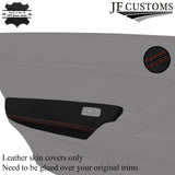 D RED STITCH 2X FRONT DOOR ARMREST LEATHER COVERS FOR BMW X6 E71 E72 07-14