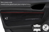 RED STITCH 2X FRONT DOOR CARD TRIM SUEDE COVERS FOR BMW F20 F21 11-17 CUSTOM NEW