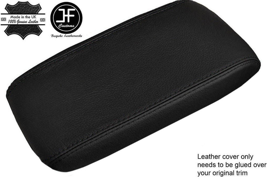 BLACK & BLACK REAL LEATHER ARMREST LID COVER FOR SKYLINE R34 GTR GT-T 1998-2002