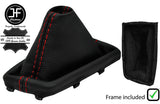 RED STITCH REAL LEATHER AUTO GEAR GAITER +PLASTIC FRAME FOR HYUNDAI I20 15-19
