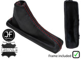 RED STITCH LEATHER AUTO GEAR GAITER+PLASTIC FRAME FITS CHEVROLET CRUZE 16-19