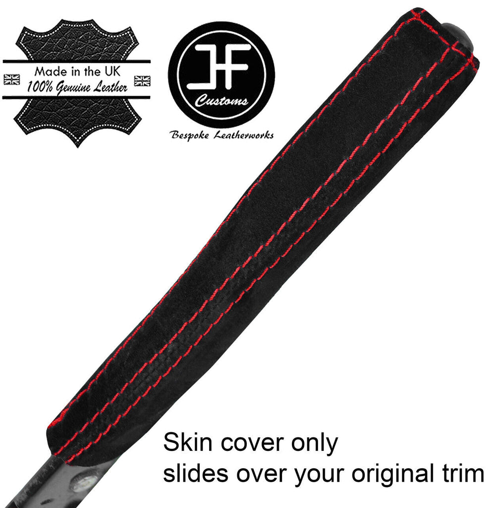 RED STITCHING REAL SUEDE HANDBRAKE GAITER COVER FITS PEUGEOT 205 1986-1997