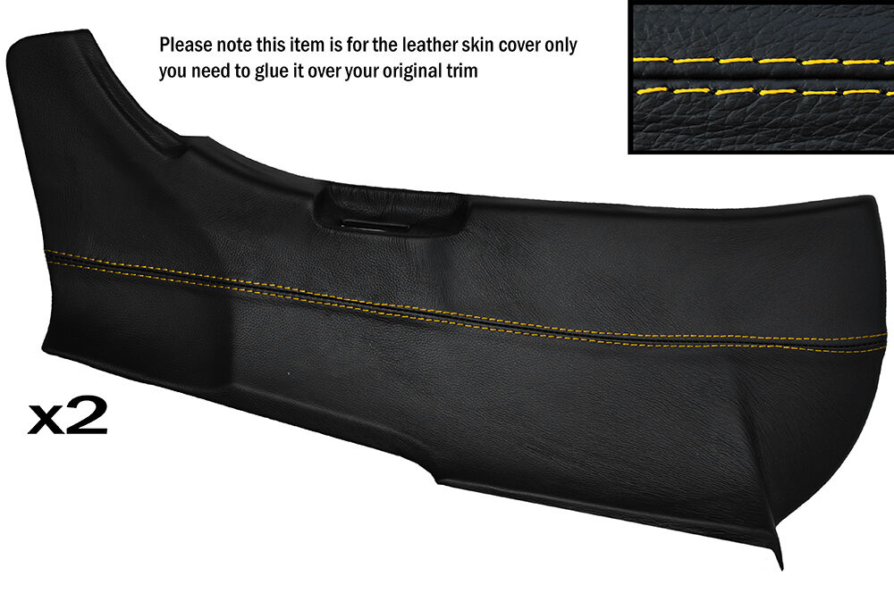 YELLOW STITCH 2X SIDE GARNISH PILLAR LEATHER SKIN COVERS FITS HONDA S2000 99-09