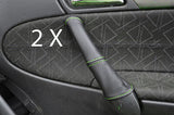 green stitch FITS MERCEDES C CLASS W203 01-07 2X DOOR HANDLE LEATHER COVERS