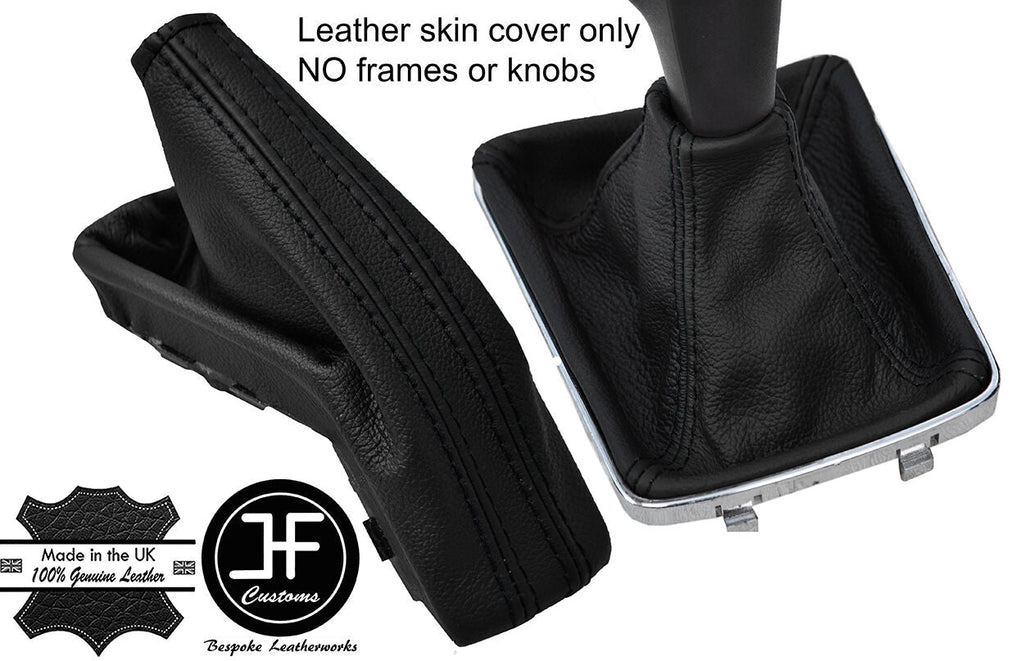 BLACK & BLACK TOP GRAIN LEATHER GAITER SET FOR VAUXHALL OPEL ASTRA MK5 H 04-09