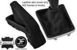 BLACK & BLACK TOP GRAIN LEATHER GAITER SET FOR VAUXHALL OPEL ASTRA MK5 H 04-09