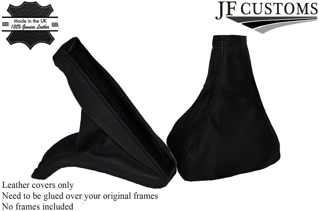BLACK & BLACK LEATHER GEAR & HANDBRAKE GAITER FITS VAUXHALL ASTRA G IV COUPE
