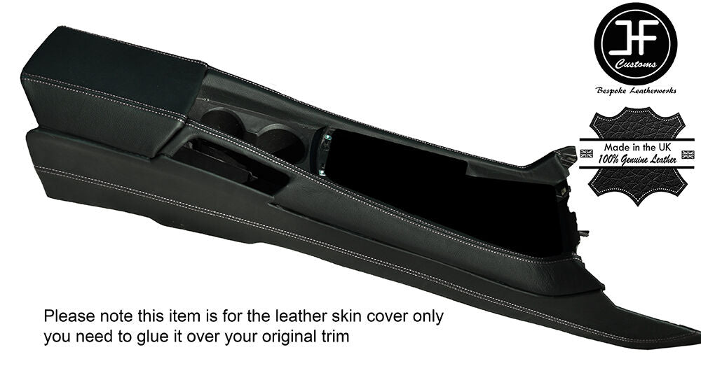 WHITE STITCHING CENTRE CONSOLE & ARMREST LEATHER COVERS FITS CAMARO 2010-2015