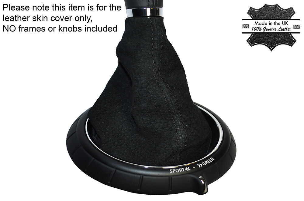 BLACK STICH AUTO AUTOMATIC SUEDE GEAR GAITER FITS BMW MINI COOPER F55 F56 14-16