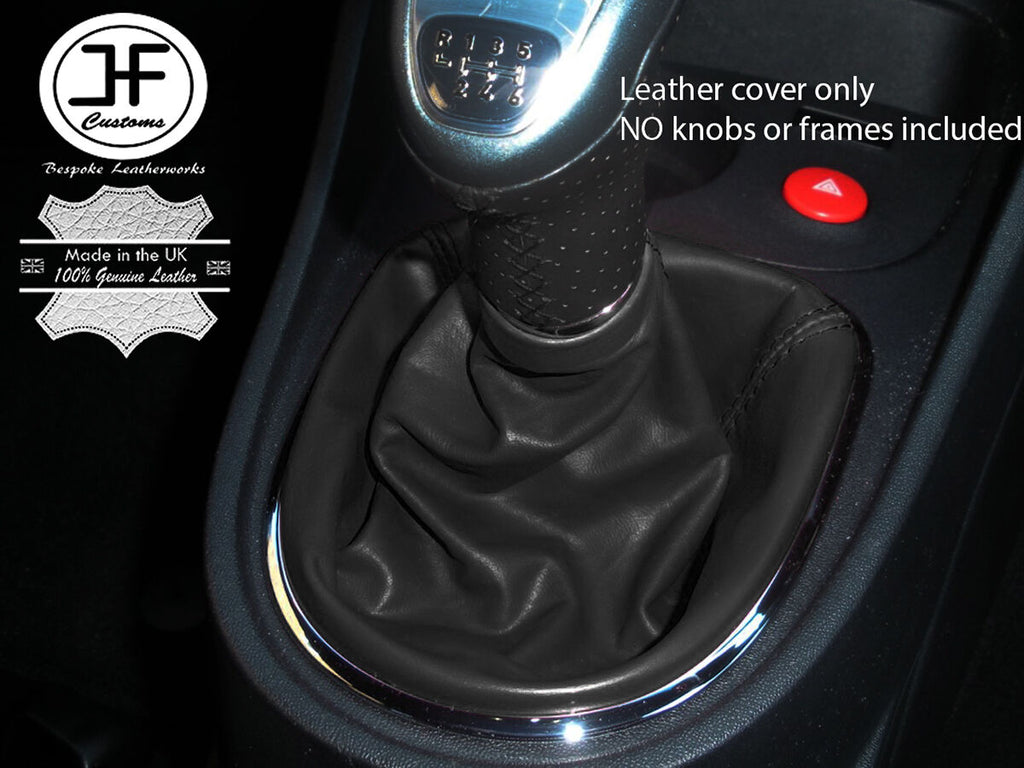 BLACK REAL LEATHER MANUAL GEAR STICK GAITER FITS SEAT LEON 1P 2005-2011