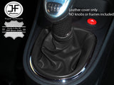 BLACK REAL LEATHER MANUAL GEAR STICK GAITER FITS SEAT LEON 1P 2005-2011