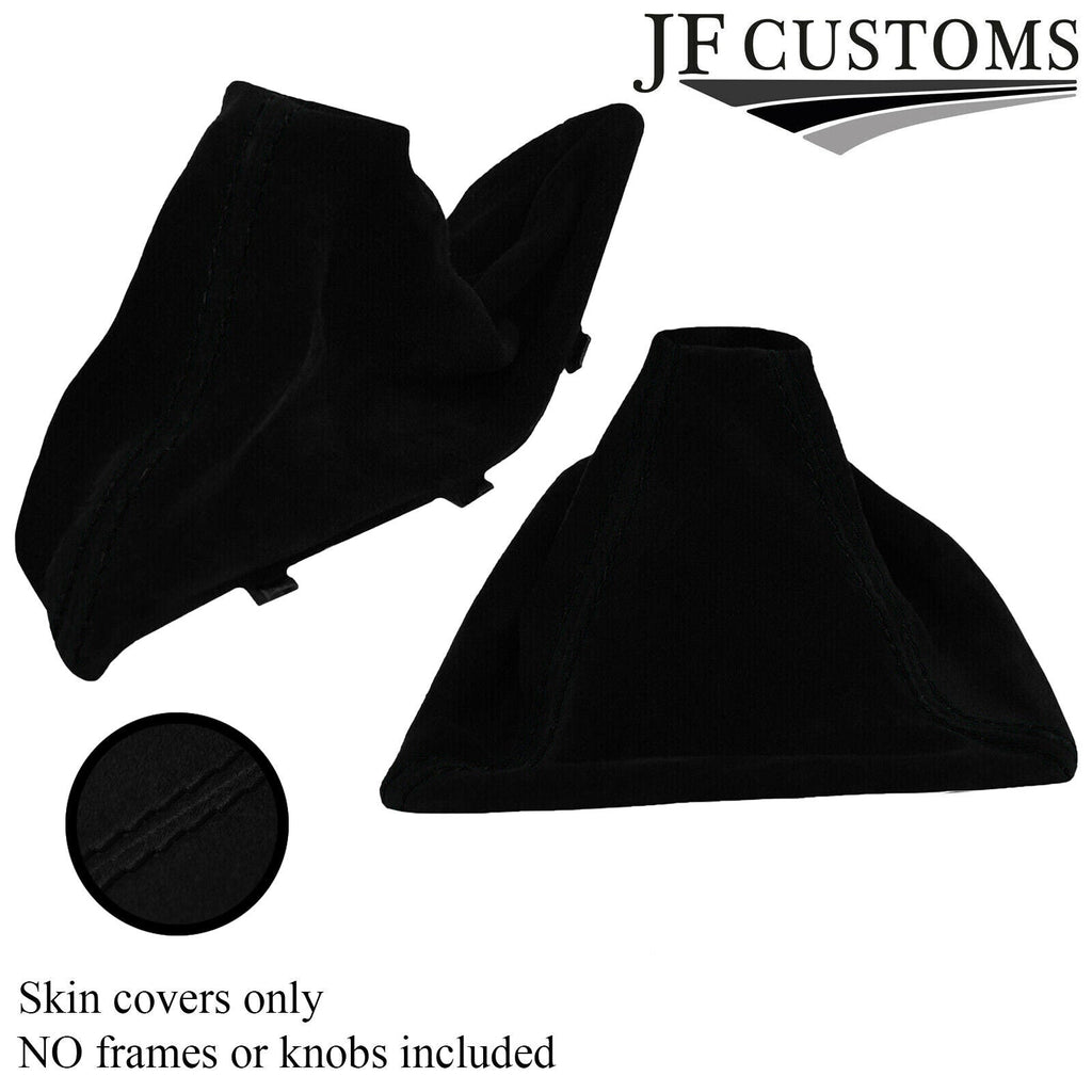 BLACK STITCH SUEDE GEAR+HANDBRAKE GAITERS SET FITS BMW 1 SERIES F20 F21 11-17