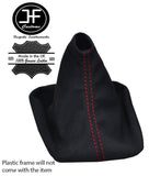 RED STITCH MANUAL BLACK SUEDE GEAR GAITER FITS BMW 3 SERIES E36 E46 91-05