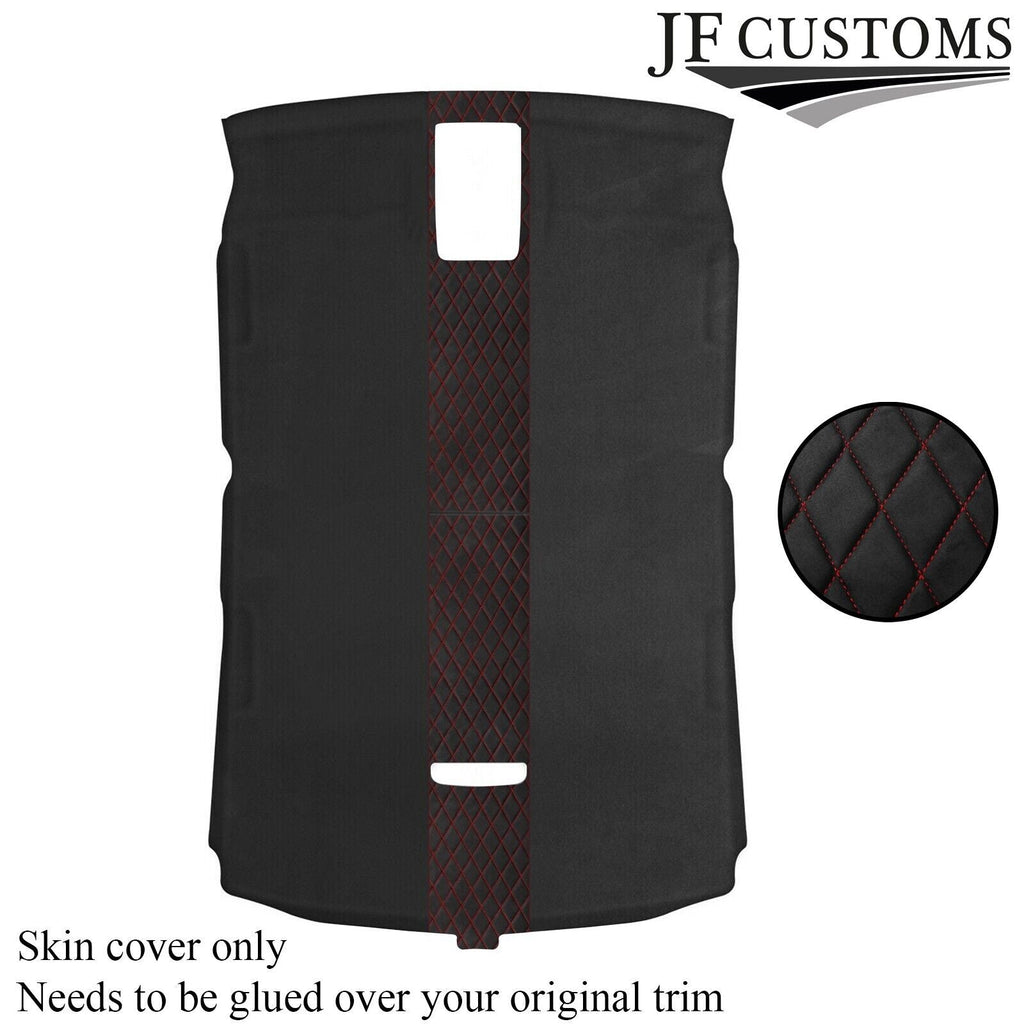 DSG2 D RED STITCH D GREY LUXE SUEDE HEADLINER COVER FOR AUDI A4 B7 04-09 SALOON