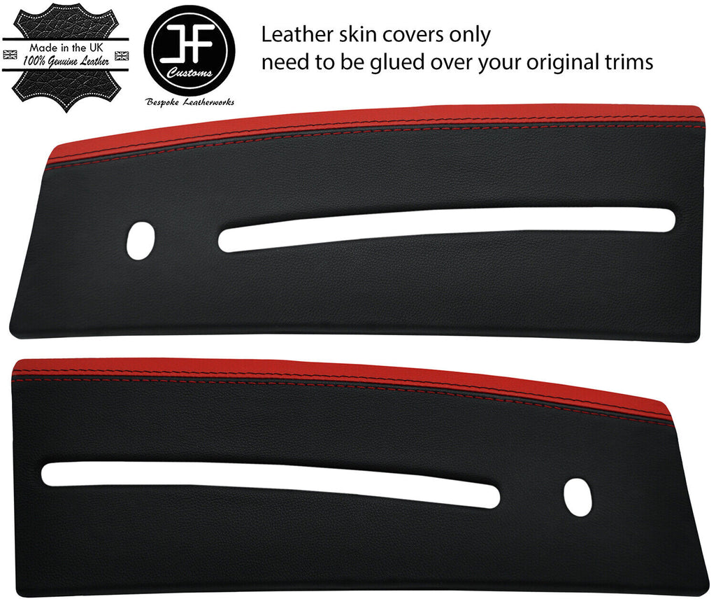 BLACK RED  STRIPE 2X TOP DASHBOARD TRIM LEATHER COVERS FITS FORD F150 04-08