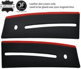 BLACK RED  STRIPE 2X TOP DASHBOARD TRIM LEATHER COVERS FITS FORD F150 04-08