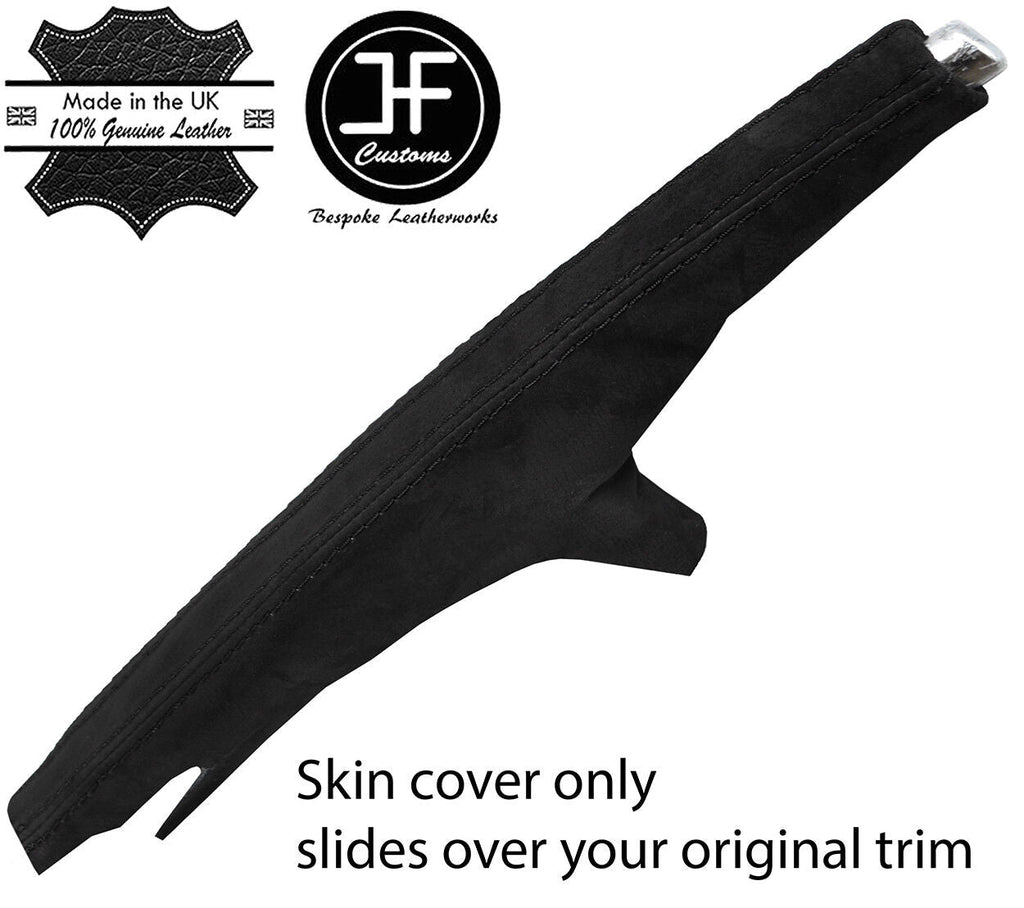 BLACK STITCHING REAL SUEDE HANDBRAKE GAITER FITS AUDI A4 B7 2004-2008 CUSTOM NEW