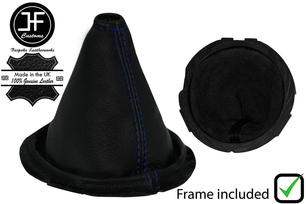 BLUE STITCH LEATHER MANUAL GEAR SHIFT BOOT+PLASTIC FRAME FITS SCION TC 11-16