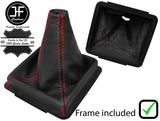 RED STITCH LEATHER MANUAL GEAR GAITER+FRAME FITS RANGE ROVER P38 1994-2002