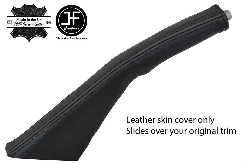 BLACK & BLACK LEATHER HANDBRAKE GAITER FITS MITSUBISHI SHOGUN CHALLENGER SPORT