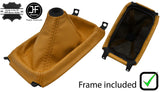 YELLOW LEATHER GEAR GAITER + PLASTIC FRAME +TOP RING FOR HONDA CRX DEL SOL 92-98