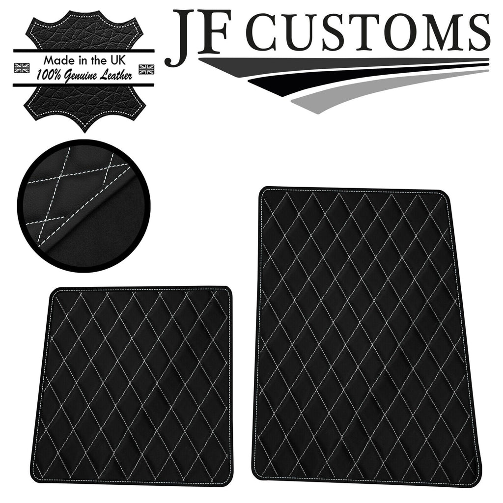 WHITE DIAMOND STITCH VINYL 2X TAILORED FLOOR MAT CARPETS FOR LOTUS ELISE S1