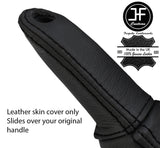 BLACK STITCH TOP GRAIN LEATHER HANDBRAKE HANDLE COVER FITS BMW Z4 E85 E86 02-08