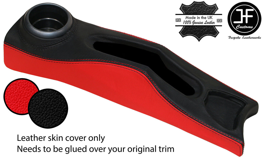BLACK RED CENTRE CONSOLE TRIM LEATHER COVER FITS BMW MINI R50 R52 R53 04-06
