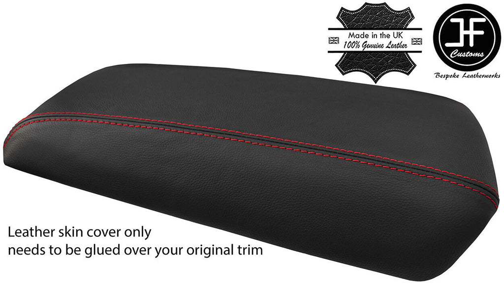 RED STITCHING TOP GRAIN REAL LEATHER ARMREST LID COVER FITS FORD EDGE 14-18
