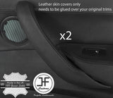 BLACK STITCH 2X REAR DOOR HANDLE TRIM LEATHER COVERS FITS BMW X4 F26 2014-2018