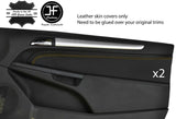 YELLOW STITCH 2X DOOR CARD TRIM COVERS FOR VAUXHALL OPEL ASTRA H 04-09 3 DOOR