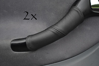FITS SEAT LEON TOLEDO 99-05  2X FRONT DOOR HANDLE COVERS black stitching